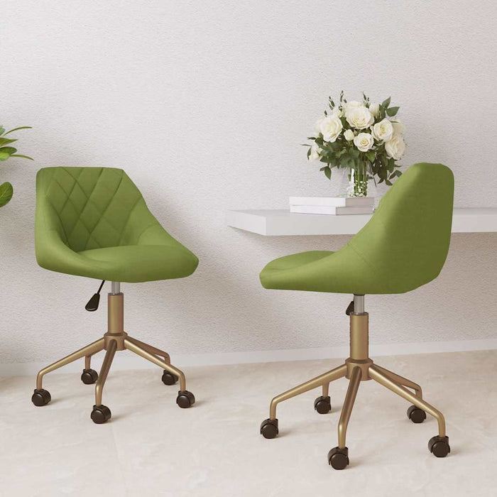 Scaune de bucătărie pivotante, 2 buc., verde deschis, catifea WALTI