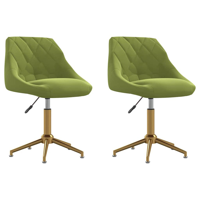 Scaune de bucătărie pivotante, 2 buc., verde deschis, catifea WALTI