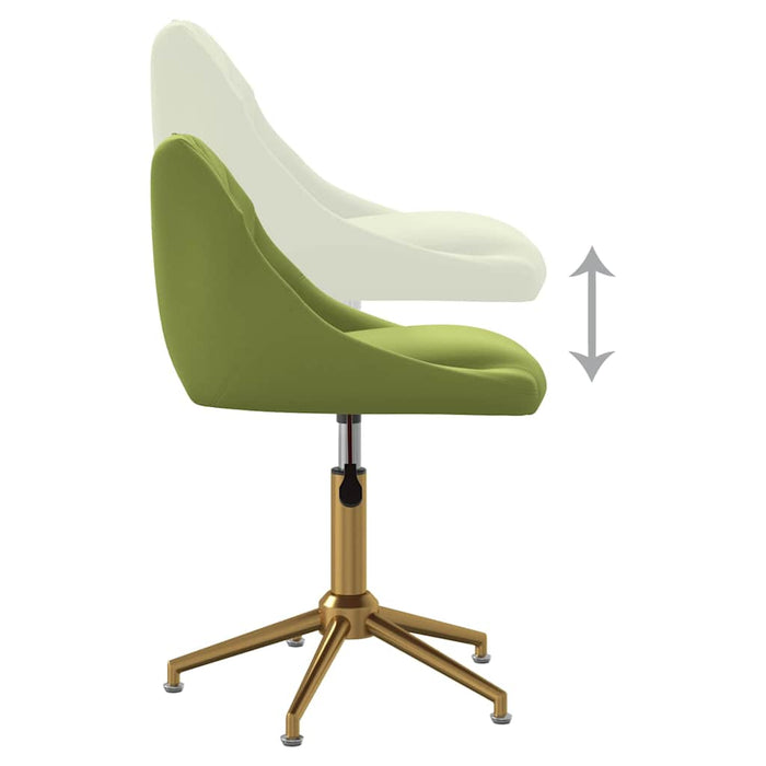 Scaune de bucătărie pivotante, 2 buc., verde deschis, catifea WALTI