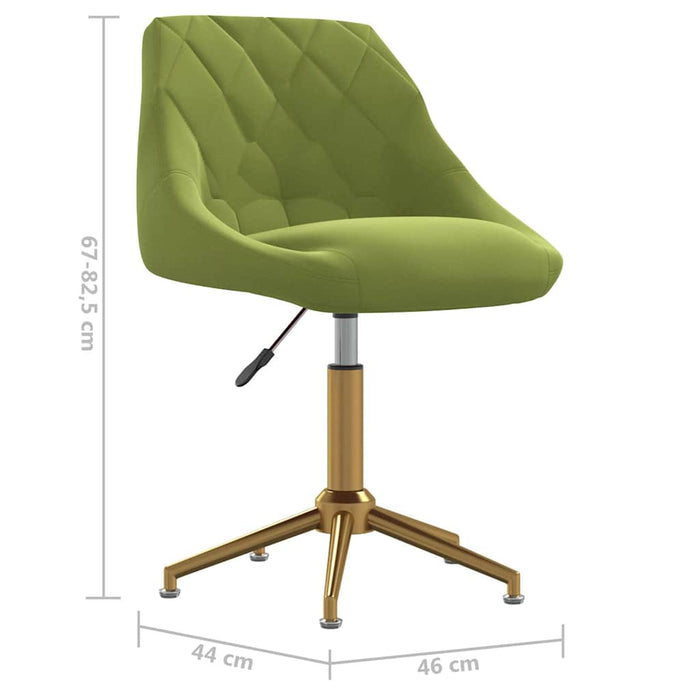Scaune de bucătărie pivotante, 2 buc., verde deschis, catifea WALTI