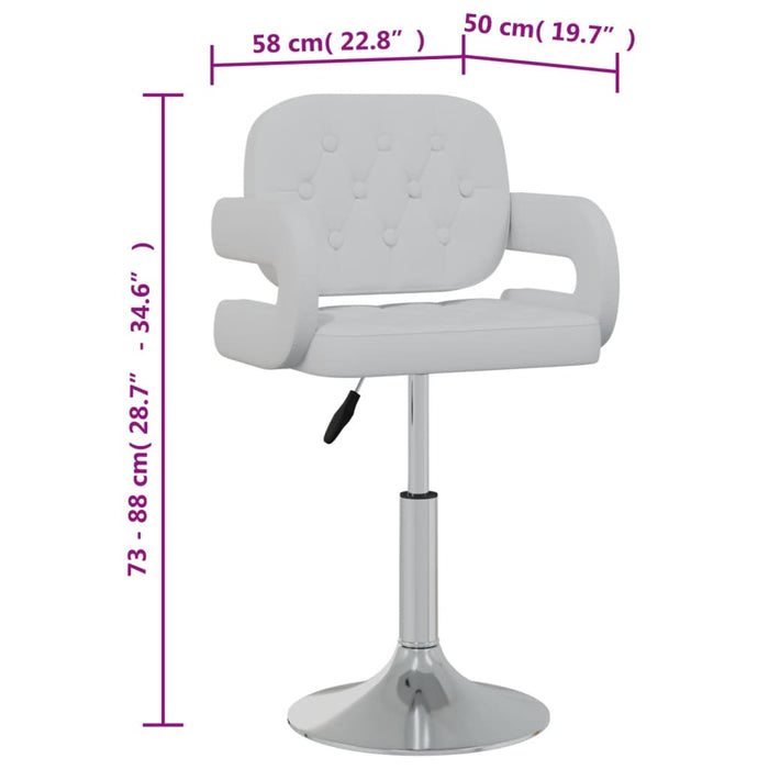 Scaune de bucătărie pivotante, 2 buc., alb, piele artificială WALTI