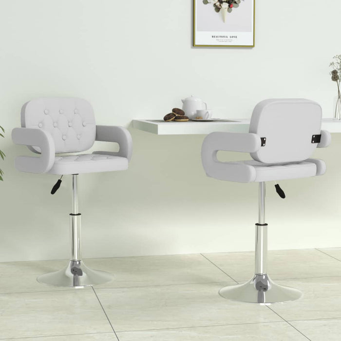 Scaune de bucătărie pivotante, 2 buc., alb, piele artificială WALTI
