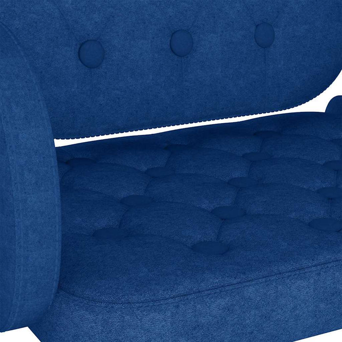 Scaun de masă pivotant, albastru, material textil WALTI