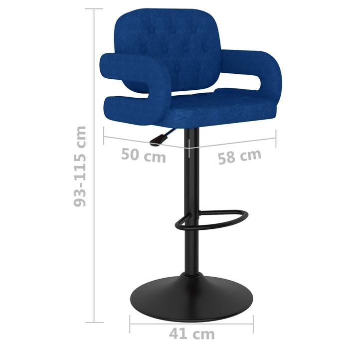 Scaune de bar, 2 buc., albastru, material textil WALTI