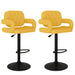 Scaune de bar, 2 buc., galben muștar, material textil - WALTI WALTI