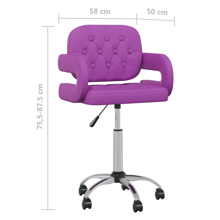 Scaune de bucătărie pivotante, 2 buc, violet, piele ecologică WALTI