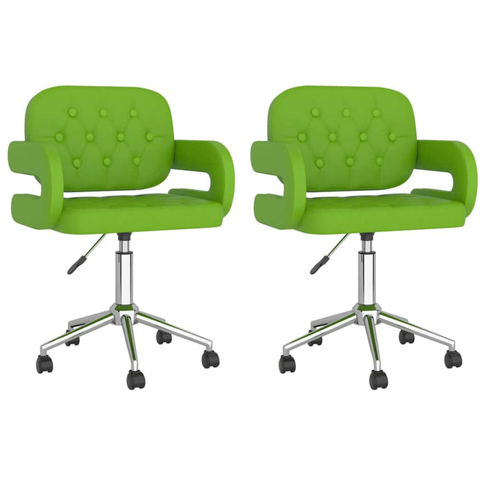 Scaune de bucătărie pivotante, 2 buc. verde, piele artificială WALTI
