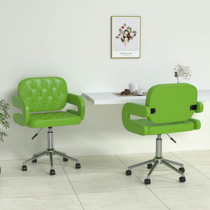 Scaune de bucătărie pivotante, 2 buc. verde, piele artificială WALTI