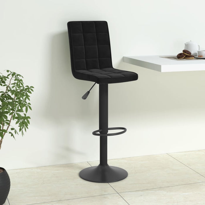 Scaun de bar, negru, catifea WALTI