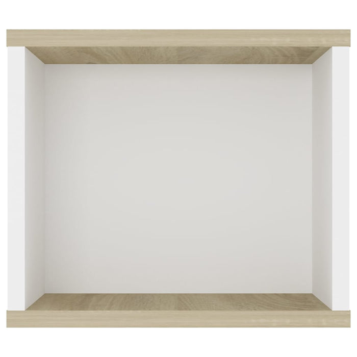Dulap TV suspendat, alb și stejar Sonoma, 100x30x26,5 cm, PAL WALTI