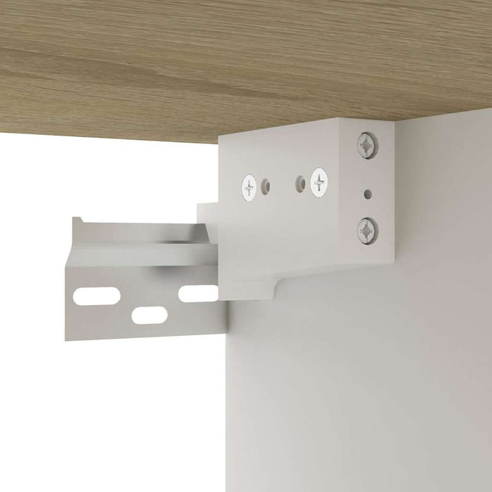 Dulap TV suspendat, alb și stejar Sonoma, 100x30x26,5 cm, PAL WALTI
