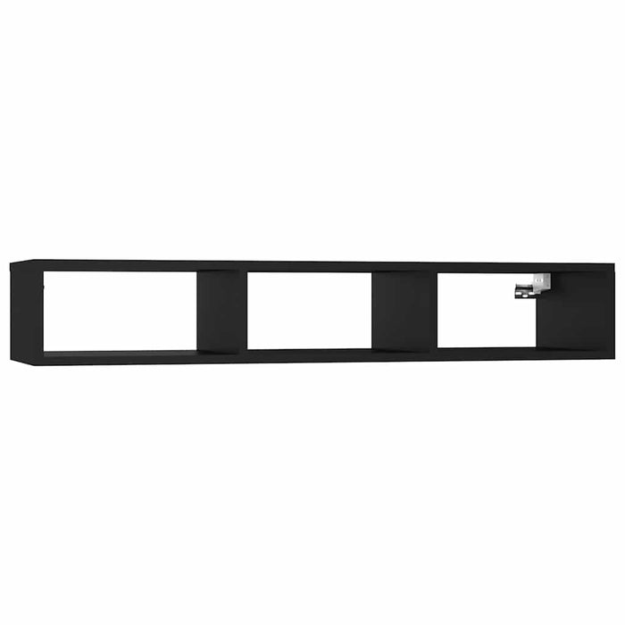 Raft de perete, negru, 102x30x17 cm, PAL WALTI