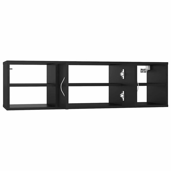 Raft de perete, negru, 102x30x29 cm, PAL WALTI