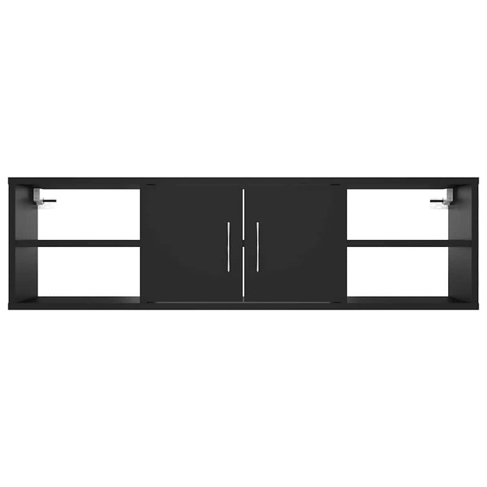 Raft de perete, negru, 102x30x29 cm, PAL WALTI