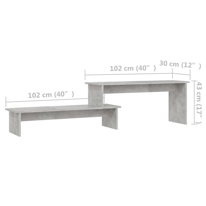Comodă TV, gri beton, 180x30x43 cm, PAL - WALTI WALTI
