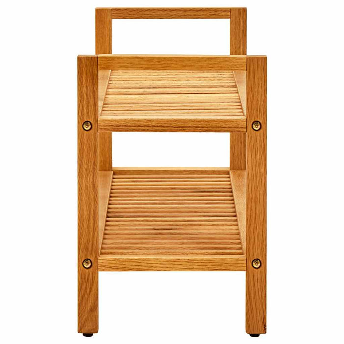 Pantofar cu 2 rafturi, 100x27x40 cm, lemn masiv de stejar - WALTI WALTI