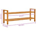 Pantofar cu 2 rafturi, 100x27x40 cm, lemn masiv de stejar - WALTI WALTI