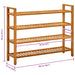 Pantofar cu 4 rafturi, 100x27x80 cm, lemn masiv de stejar - WALTI WALTI