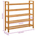 Pantofar cu 5 rafturi, 100x27x100 cm, lemn masiv de stejar - WALTI WALTI
