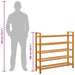 Pantofar cu 5 rafturi, 100x27x100 cm, lemn masiv de stejar - WALTI WALTI