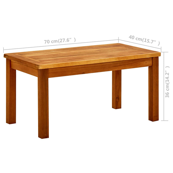 Măsuță de cafea de grădină, 70x40x36 cm, lemn masiv acacia - WALTI WALTI