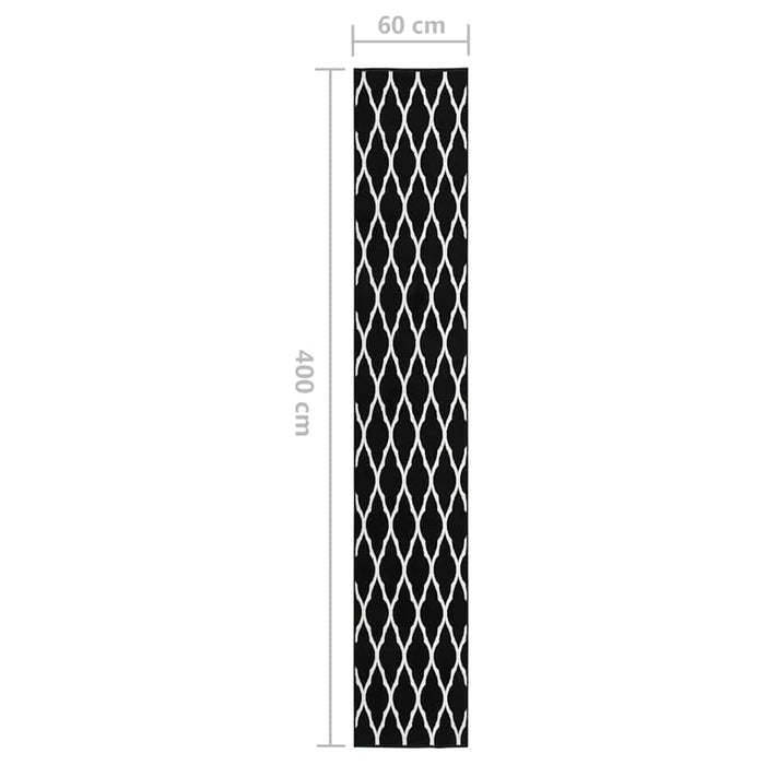 Covor traversă BCF, alb și negru, 60x400 cm WALTI
