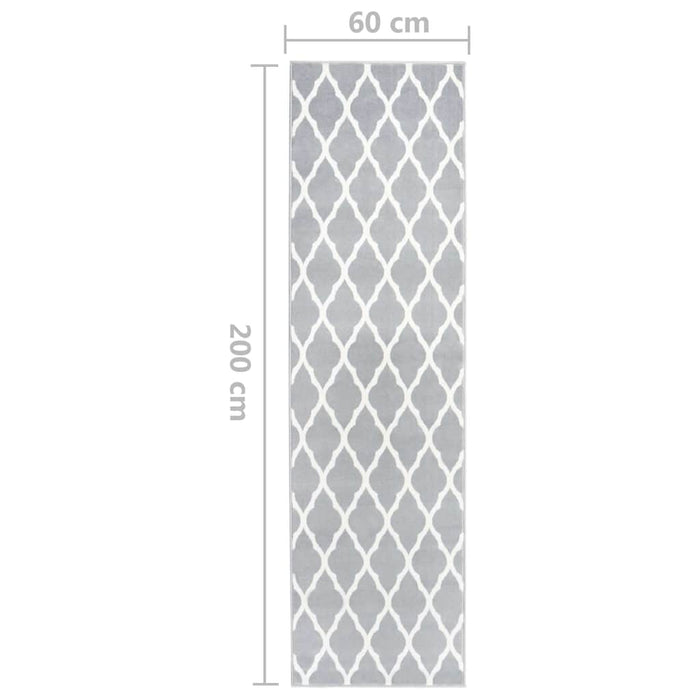 Covor traversă BCF, alb și gri, 60x200 cm WALTI