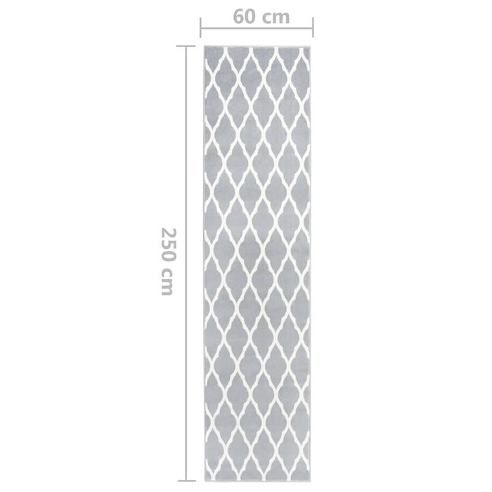 Covor traversă BCF, alb și gri, 60x250 cm WALTI