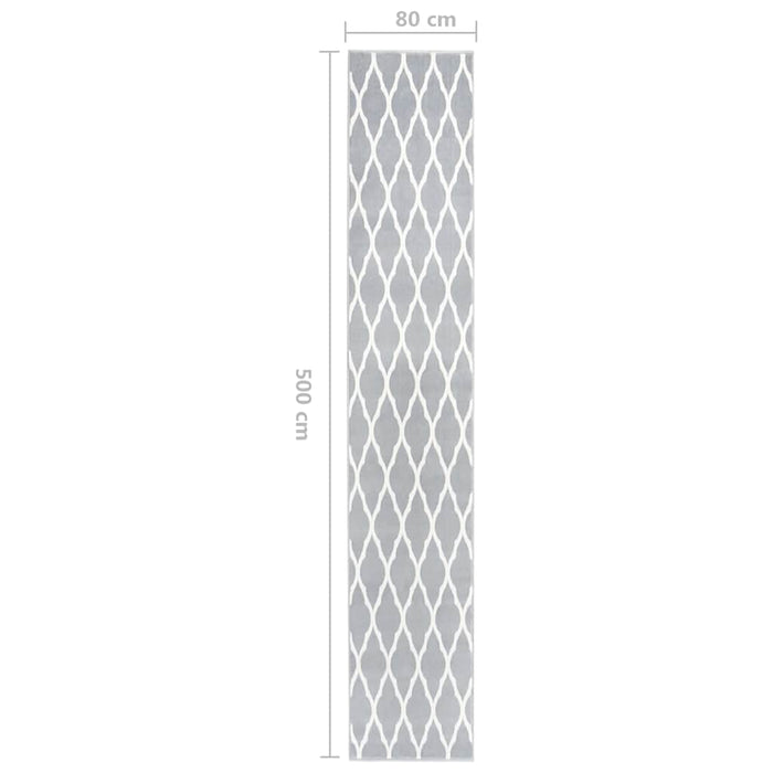 Covor traversă BCF, alb și gri, 80x500 cm WALTI