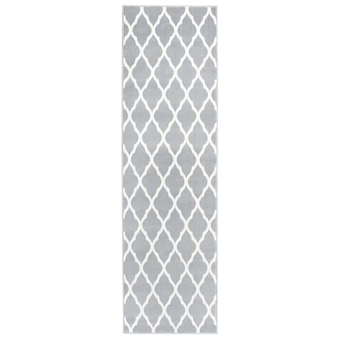 Covor traversă BCF, alb și gri, 100x450 cm WALTI