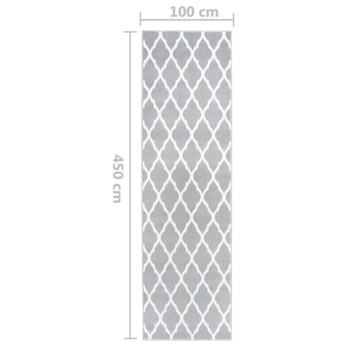 Covor traversă BCF, alb și gri, 100x450 cm WALTI