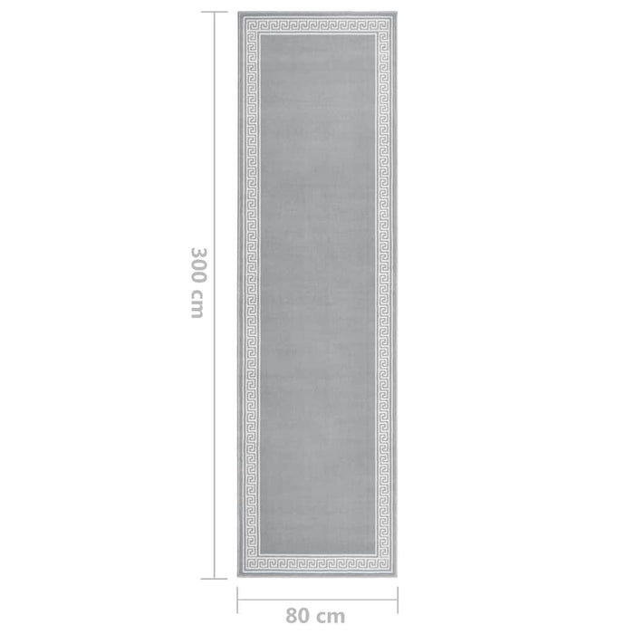 Covor traversă, gri cu motiv, 80x300 cm, BCF WALTI