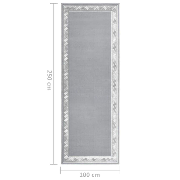 Covor traversă, gri cu motiv, 100x250 cm, BCF WALTI