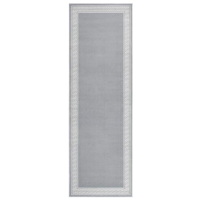 Covor traversă, gri cu motiv, 100x300 cm, BCF WALTI