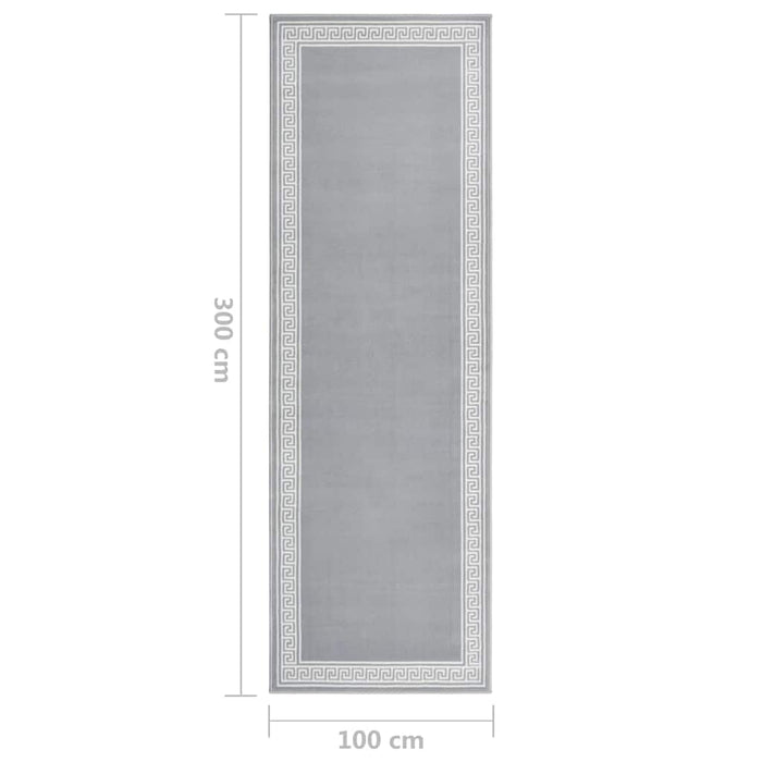 Covor traversă, gri cu motiv, 100x300 cm, BCF WALTI