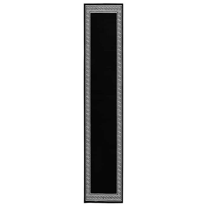 Covor traversă, negru cu motiv, 60x450 cm, BCF WALTI