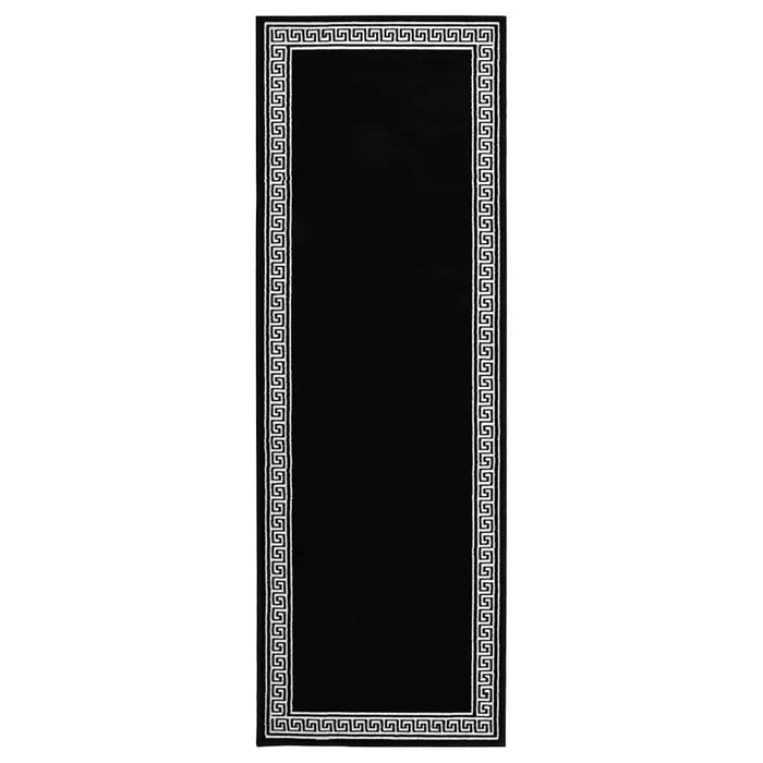 Covor traversă, negru cu motiv, 80x200 cm, BCF WALTI