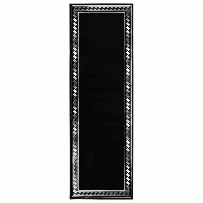 Covor traversă, negru cu motiv, 80x250 cm, BCF WALTI