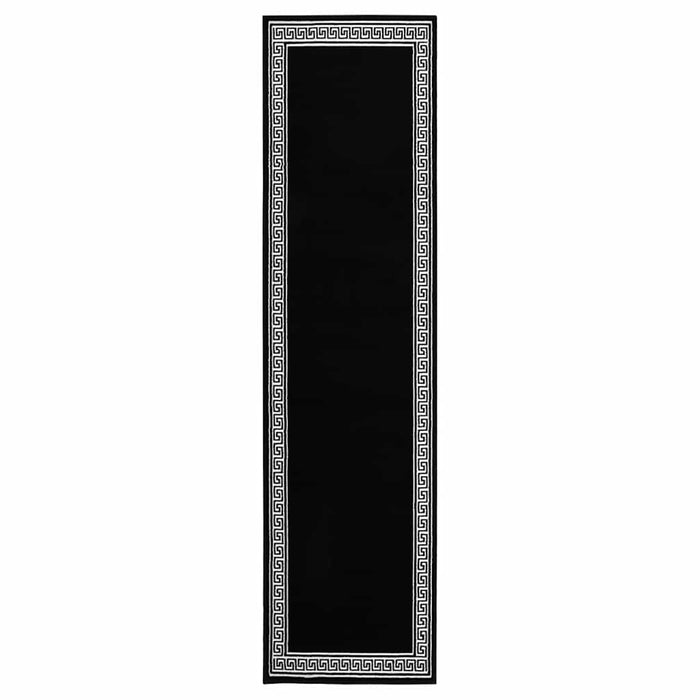 Covor traversă, negru cu motiv, 80x400 cm, BCF WALTI