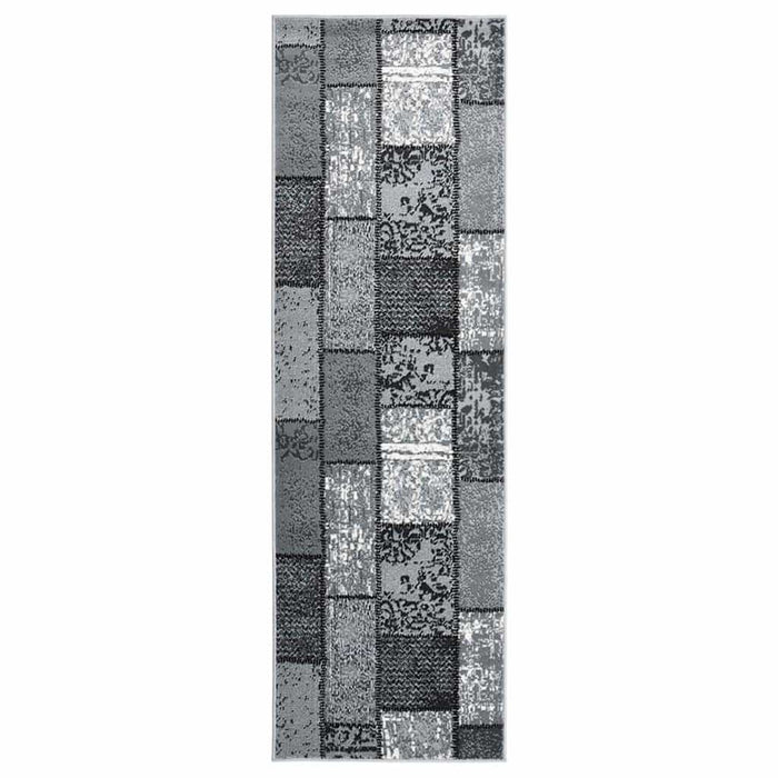 Covor traversă, gri cu dreptunghiuri, 80x300 cm, BCF WALTI