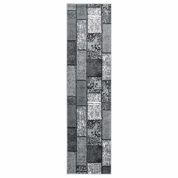 Covor traversă, gri cu dreptunghiuri, 80x400 cm, BCF WALTI