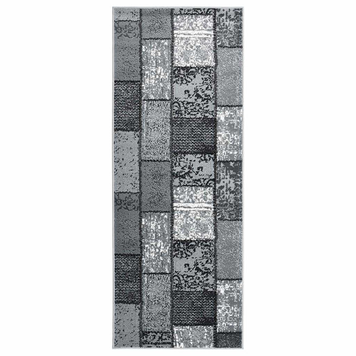 Covor traversă, gri cu dreptunghiuri, 100x200 cm, BCF WALTI