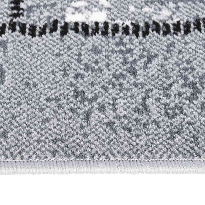 Covor traversă, gri cu dreptunghiuri, 100x350 cm, BCF WALTI
