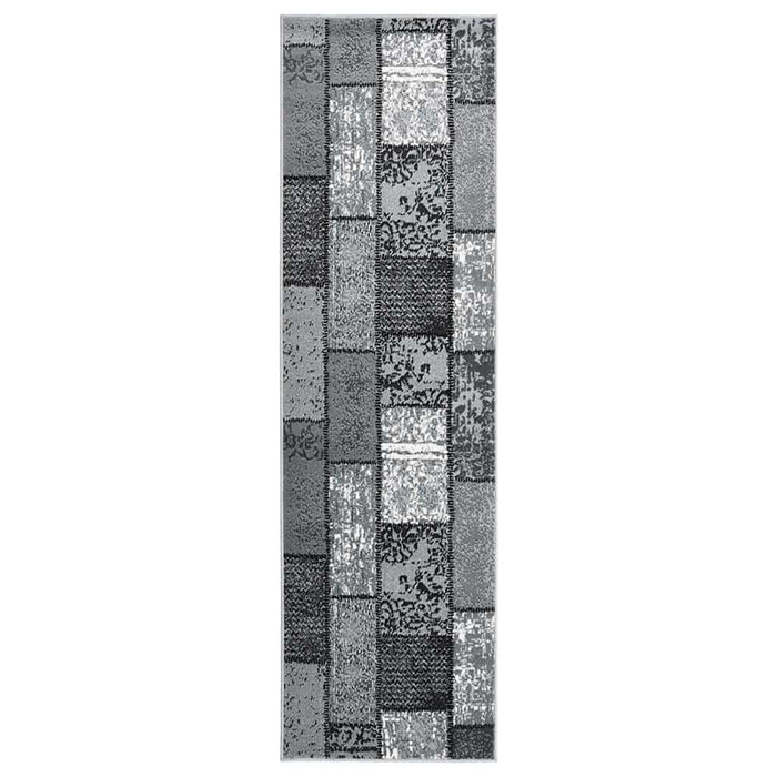 Covor traversă, gri cu dreptunghiuri, 100x400 cm, BCF WALTI