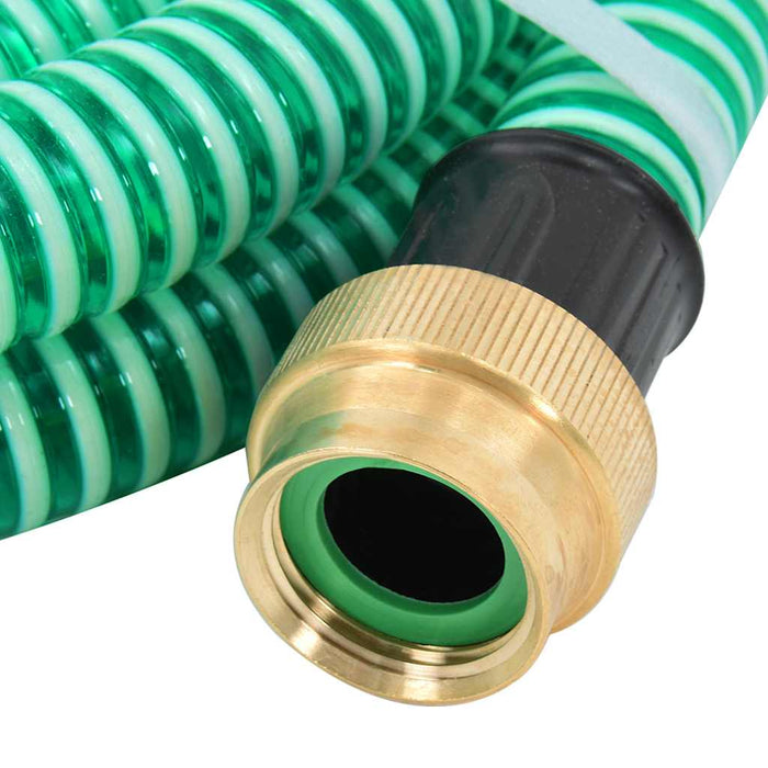 Furtun de aspirație cu racorduri din alamă, verde 1,1" 3 m, PVC WALTI