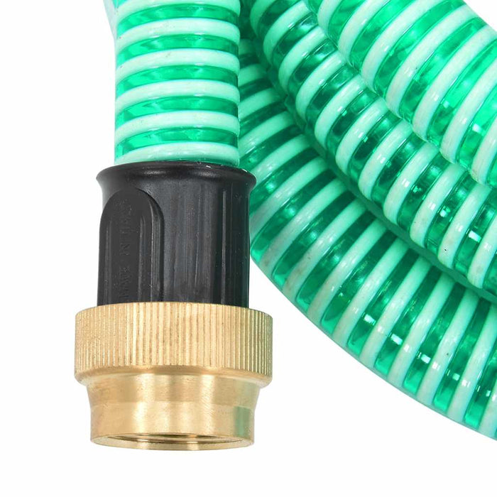 Furtun de aspirație cu racorduri din alamă, verde 1,1" 3 m, PVC WALTI