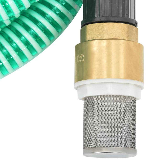 Furtun de aspirație cu racorduri din alamă, verde 1,1" 3 m, PVC WALTI