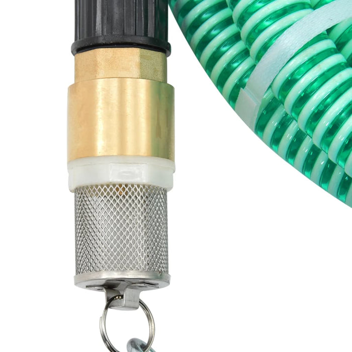 Furtun de aspirație cu racorduri din alamă, verde 1,1" 4 m, PVC WALTI