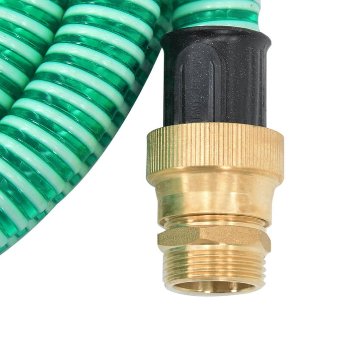 Furtun de aspirație cu racorduri din alamă, verde 1,1" 4 m, PVC WALTI