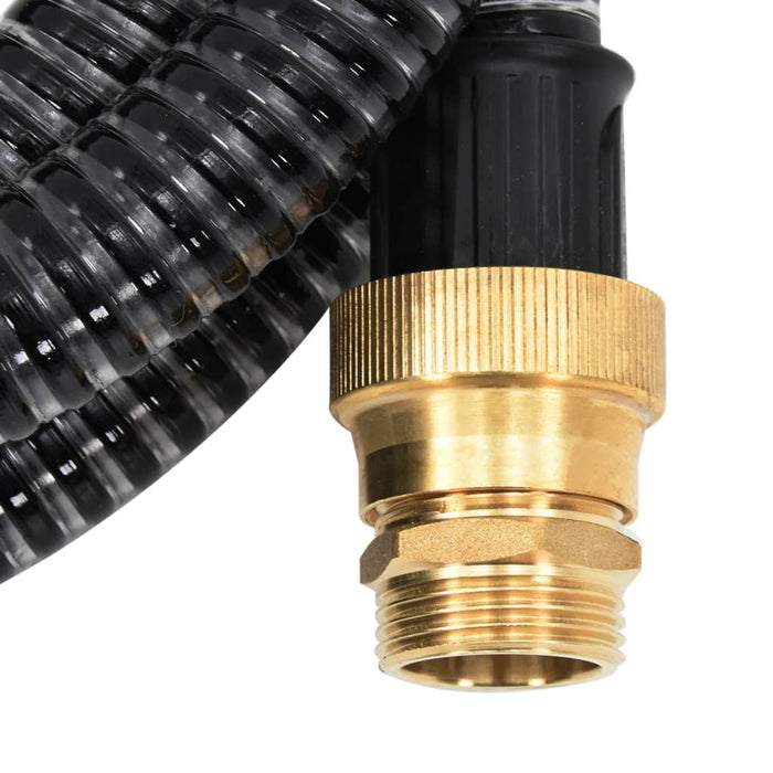Furtun de aspirație cu racorduri din alamă, negru 1,1" 5 m, PVC - WALTI WALTI